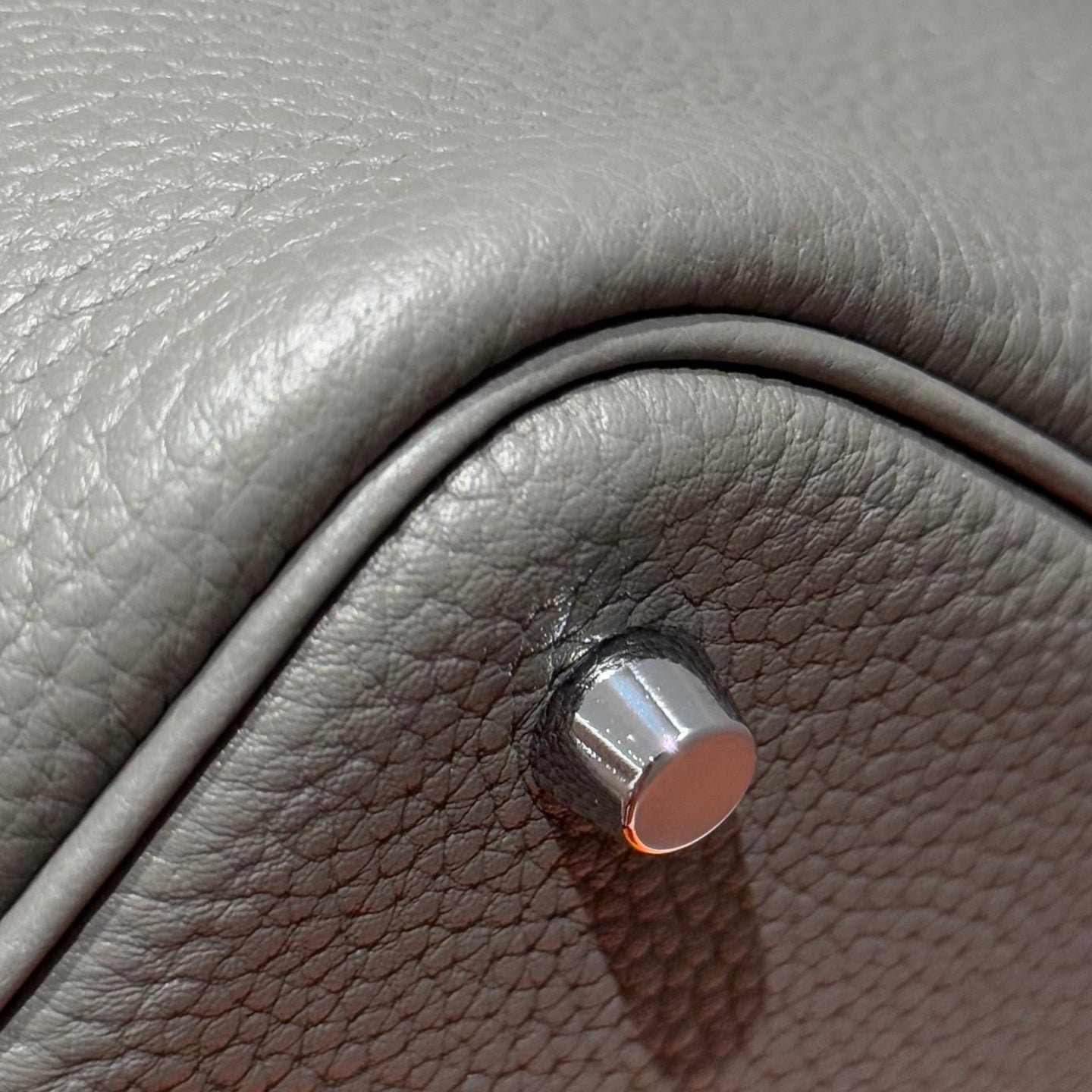 PICOTIN LOCK 22 IN GREY ETAIN CALFSKIN SILVER HARDWARE - Image 5