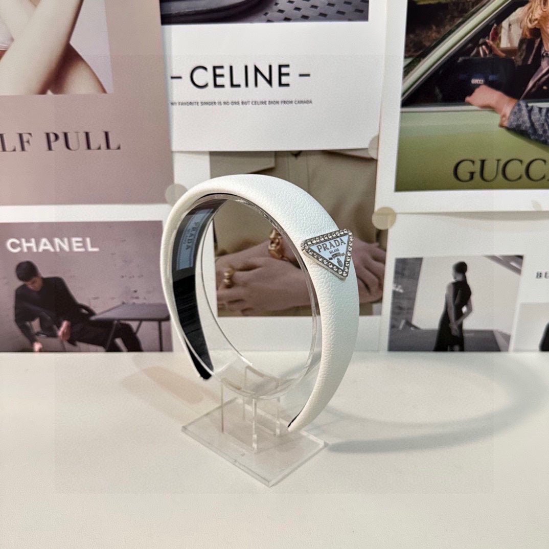 WHITE CALFSKIN HAIRBAND 154898 - Image 2