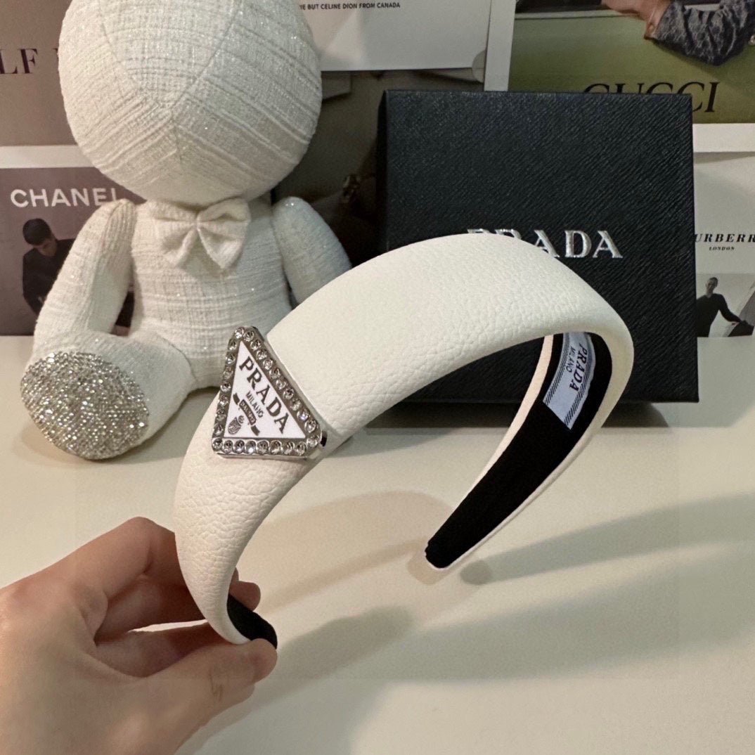 WHITE CALFSKIN HAIRBAND 154898 - Image 4