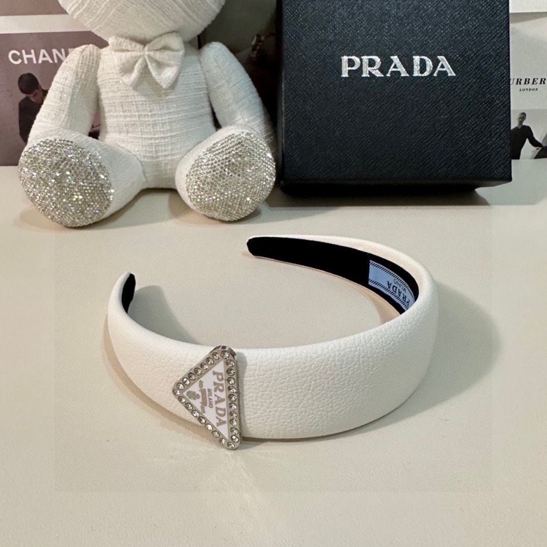 WHITE CALFSKIN HAIRBAND 154898 - Image 6