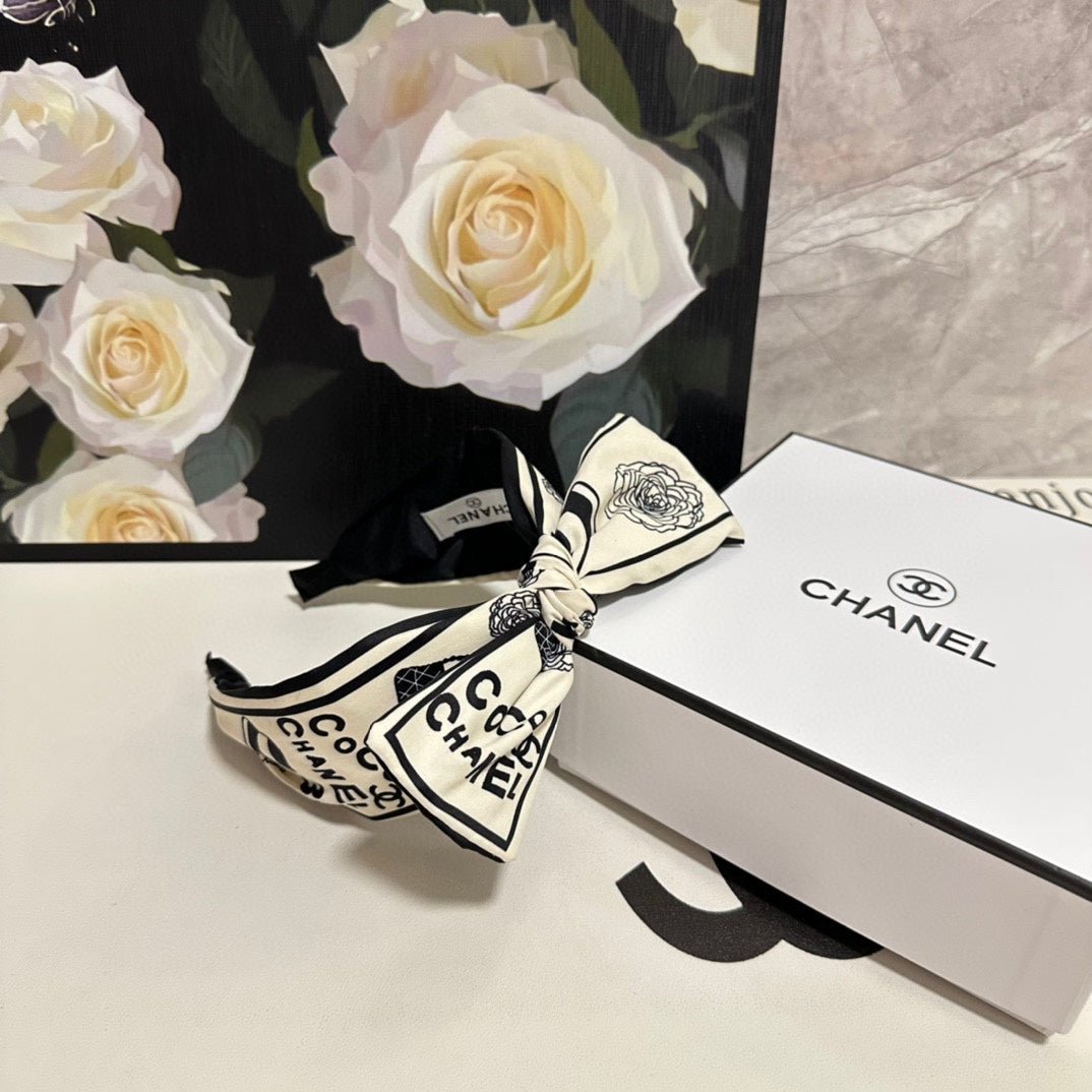 WHITE MIX BLACK SILK HEADBAND 168589 - Image 9