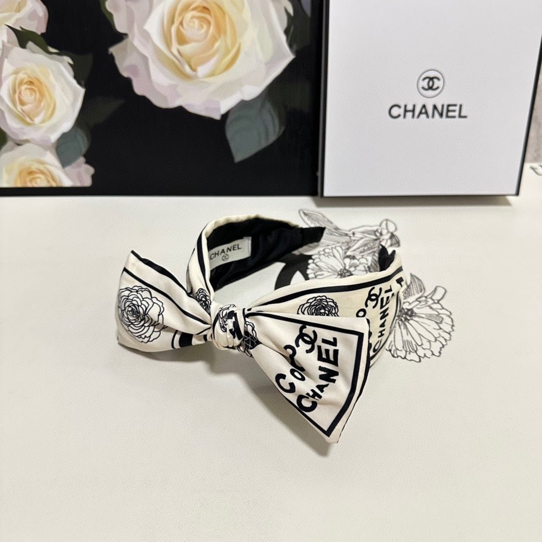 WHITE MIX BLACK SILK HEADBAND 168589 - Image 10
