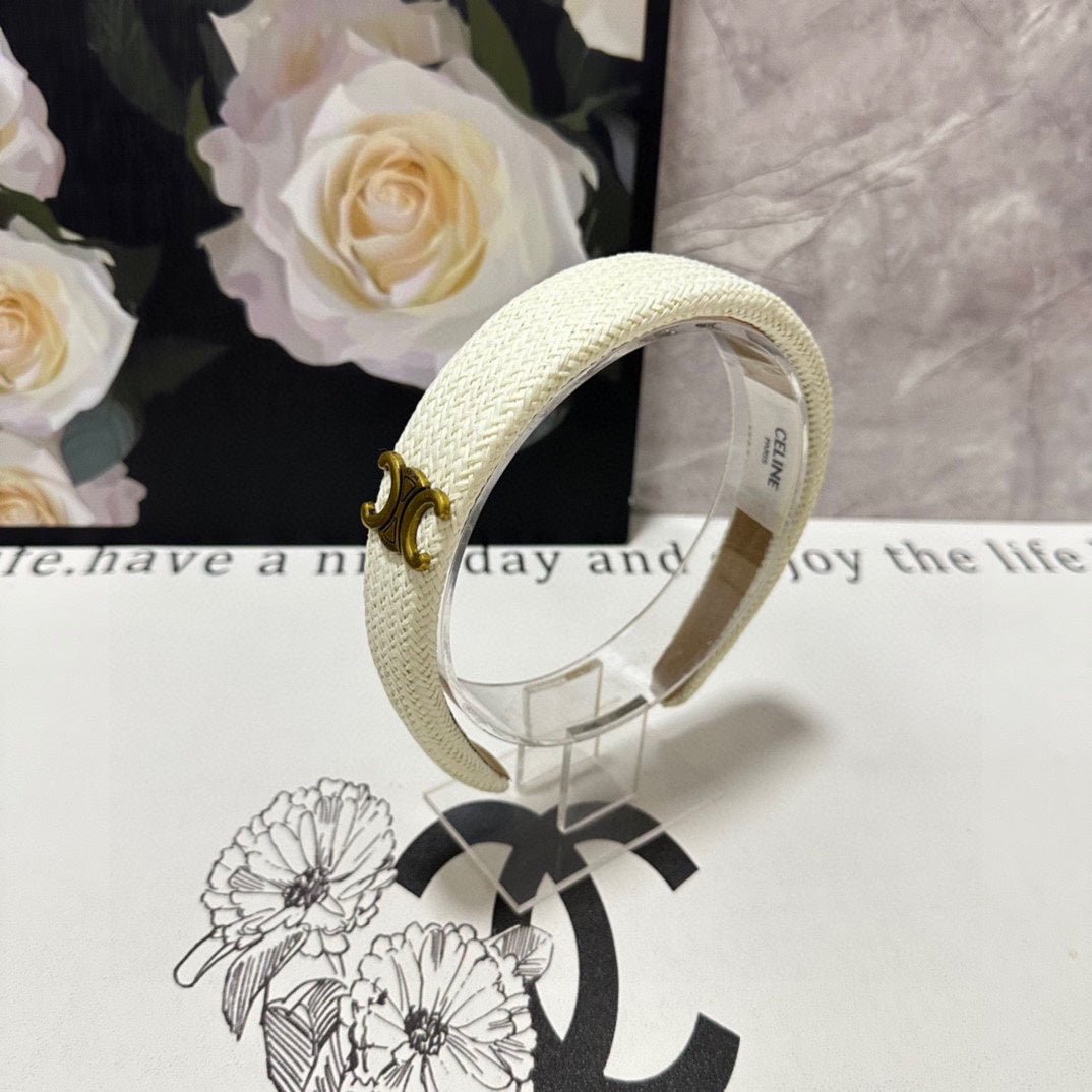 WHITE RAFFIA WOVEN HAIRBAND 369330 - Image 2
