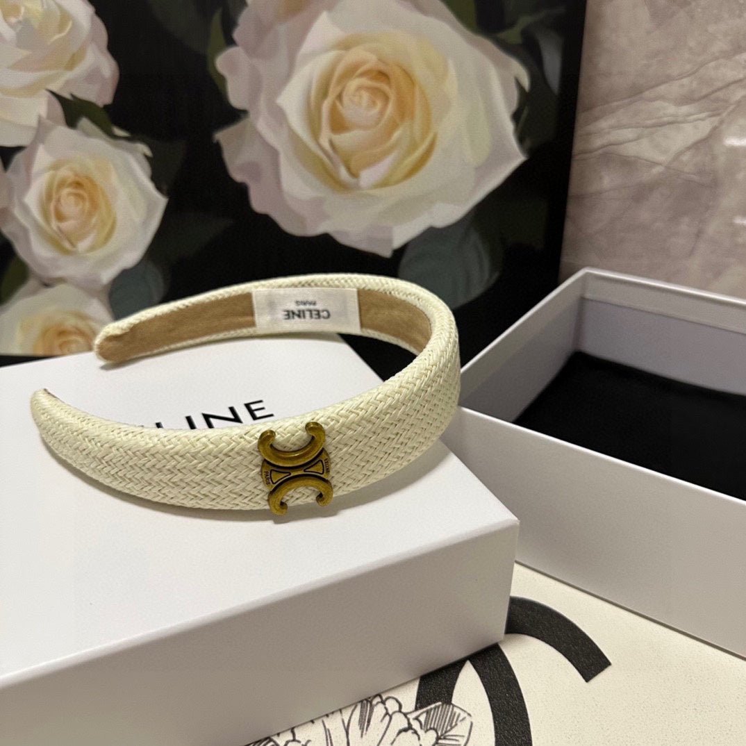 WHITE RAFFIA WOVEN HAIRBAND 369330 - Image 6