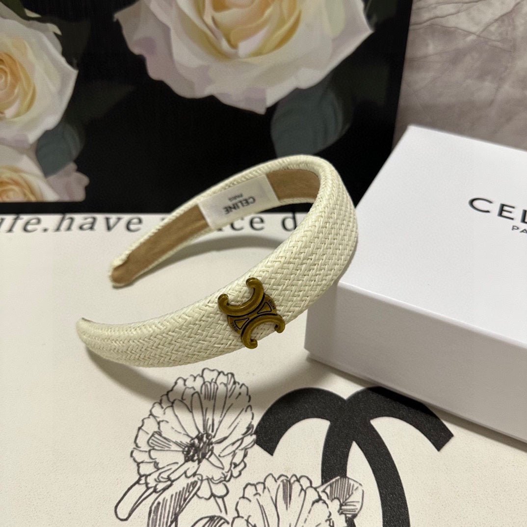 WHITE RAFFIA WOVEN HAIRBAND 369330 - Image 3