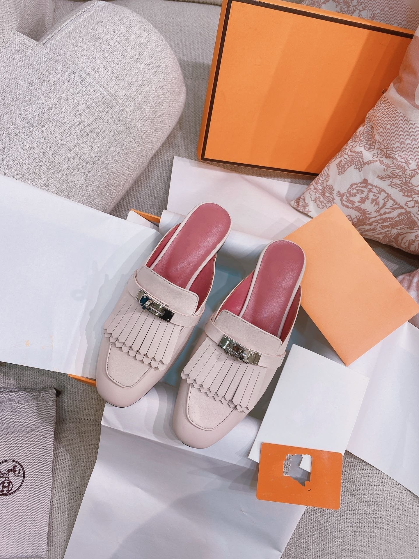 OZ Mule Fringed Light Pink - Image 6