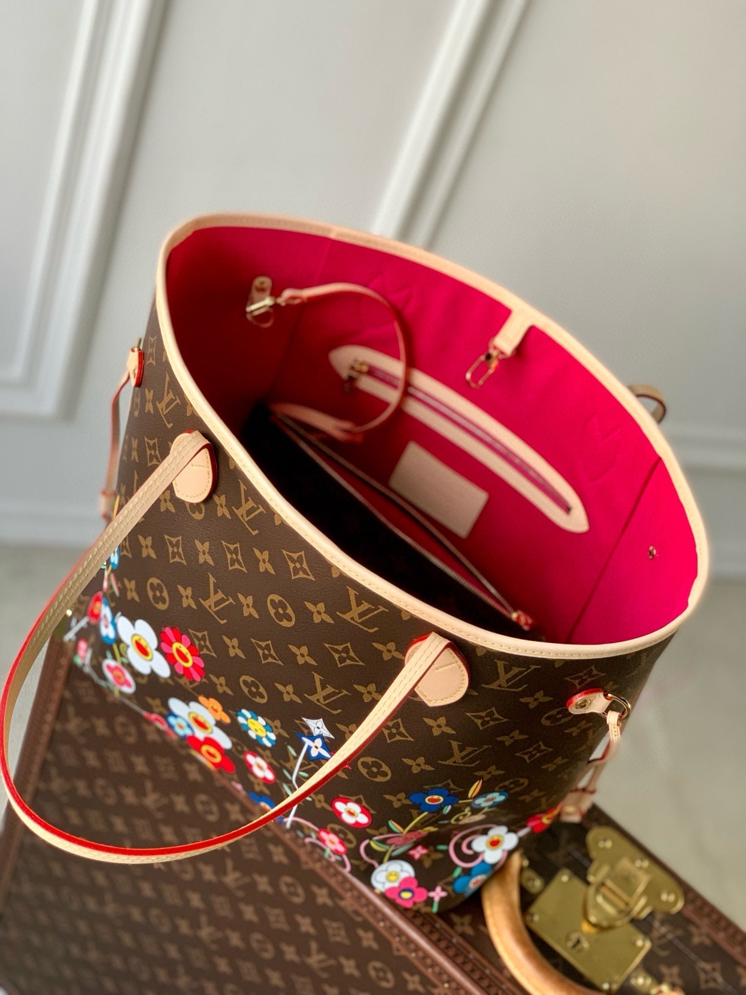 NEVERFULL TOTE BAG 31 IN MULTICOLOR FLORAL CANVAS - Image 3