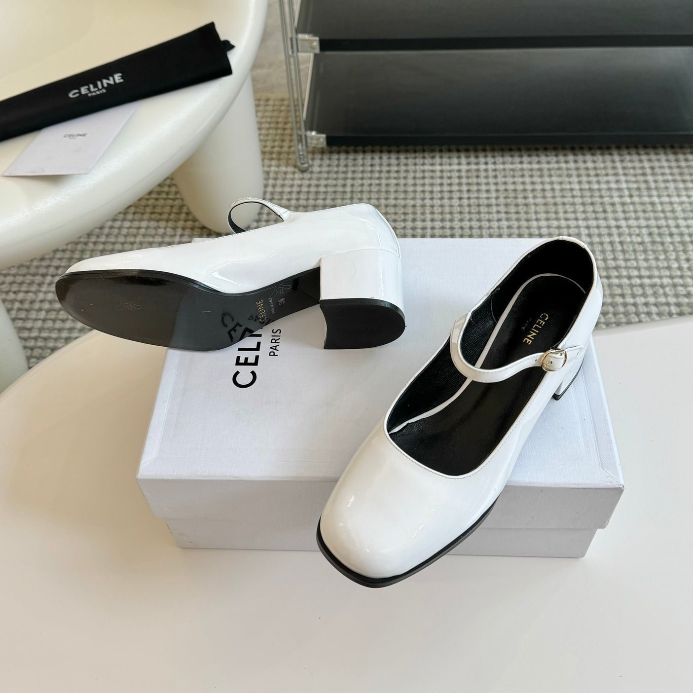 WOMEN'S HIGH HEELS WITH ROUND TOE WHITE SPECIFIC COWHIDE - Image 3