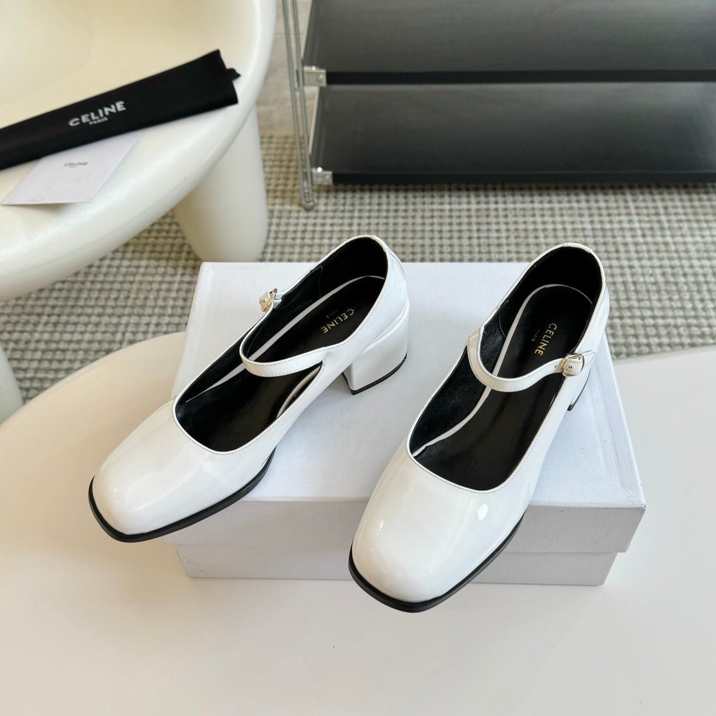 WOMEN'S HIGH HEELS WITH ROUND TOE WHITE SPECIFIC COWHIDE - Image 2