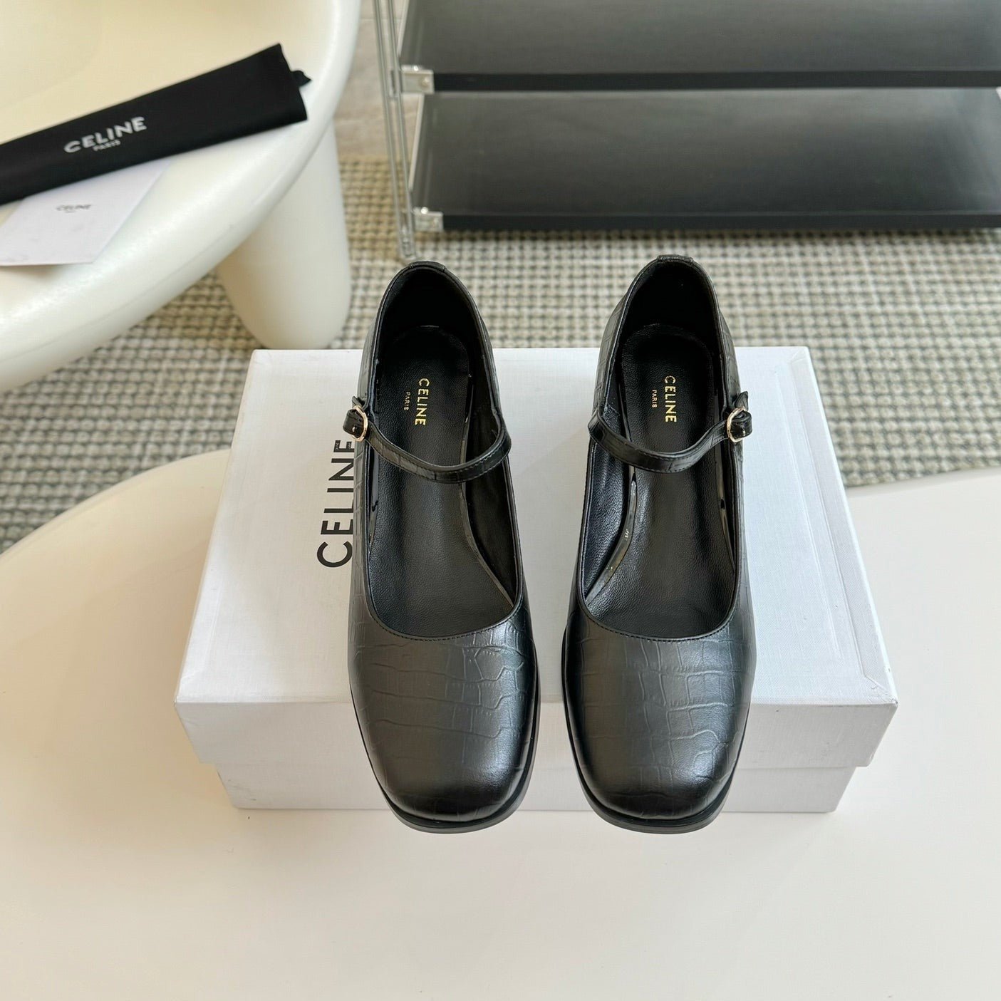 WOMEN'S HIGH HEELS WITH ROUND TOE BLACK SPECIFIC COWHIDE - Image 3