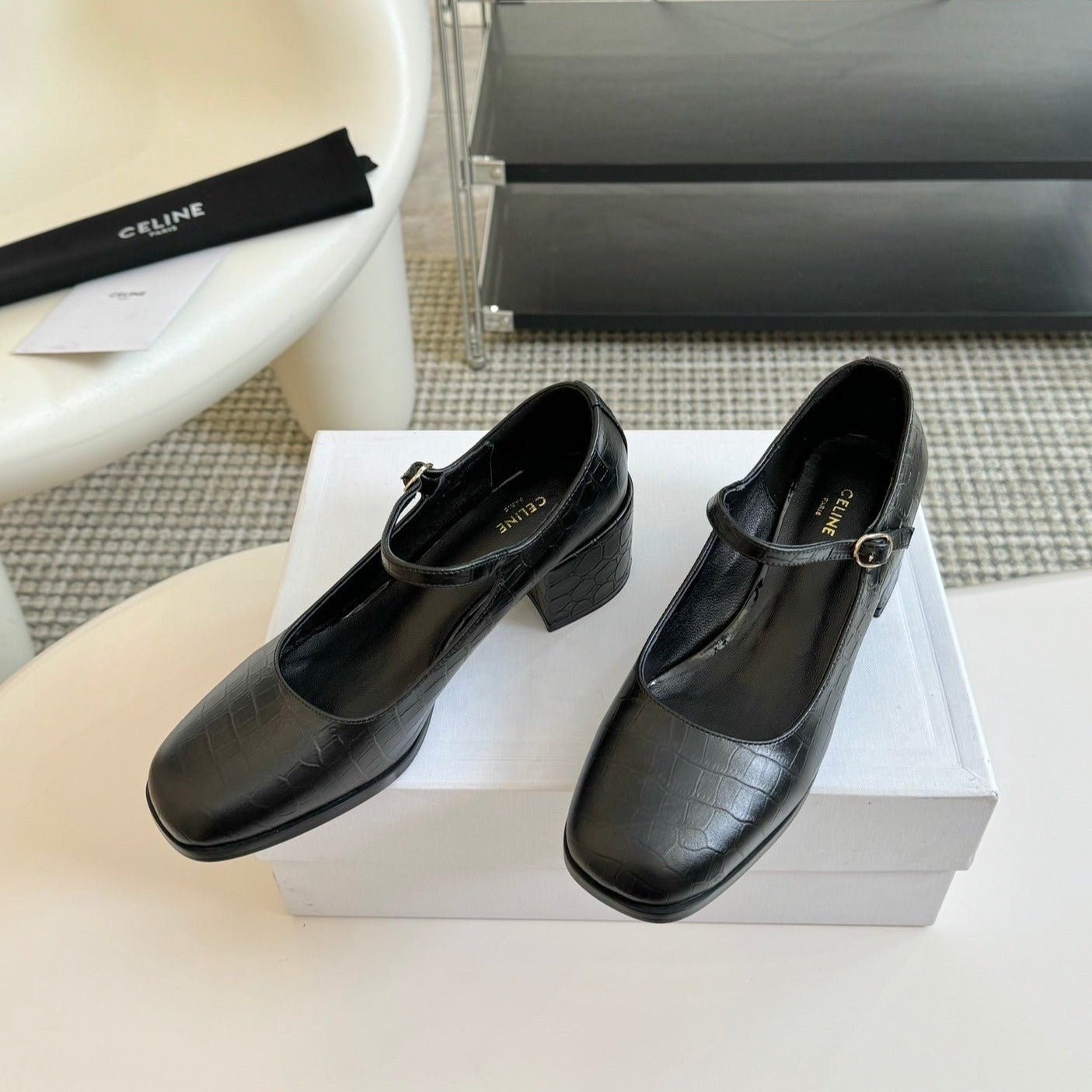 WOMEN'S HIGH HEELS WITH ROUND TOE BLACK SPECIFIC COWHIDE - Image 2