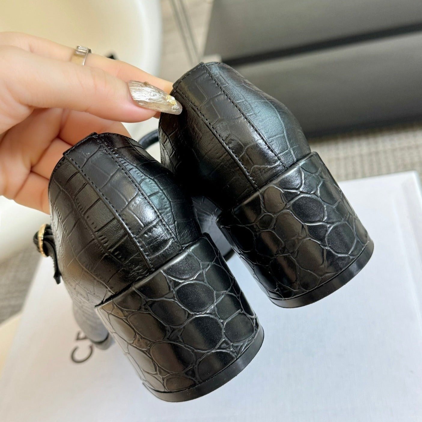 WOMEN'S HIGH HEELS WITH ROUND TOE BLACK SPECIFIC COWHIDE - Image 6