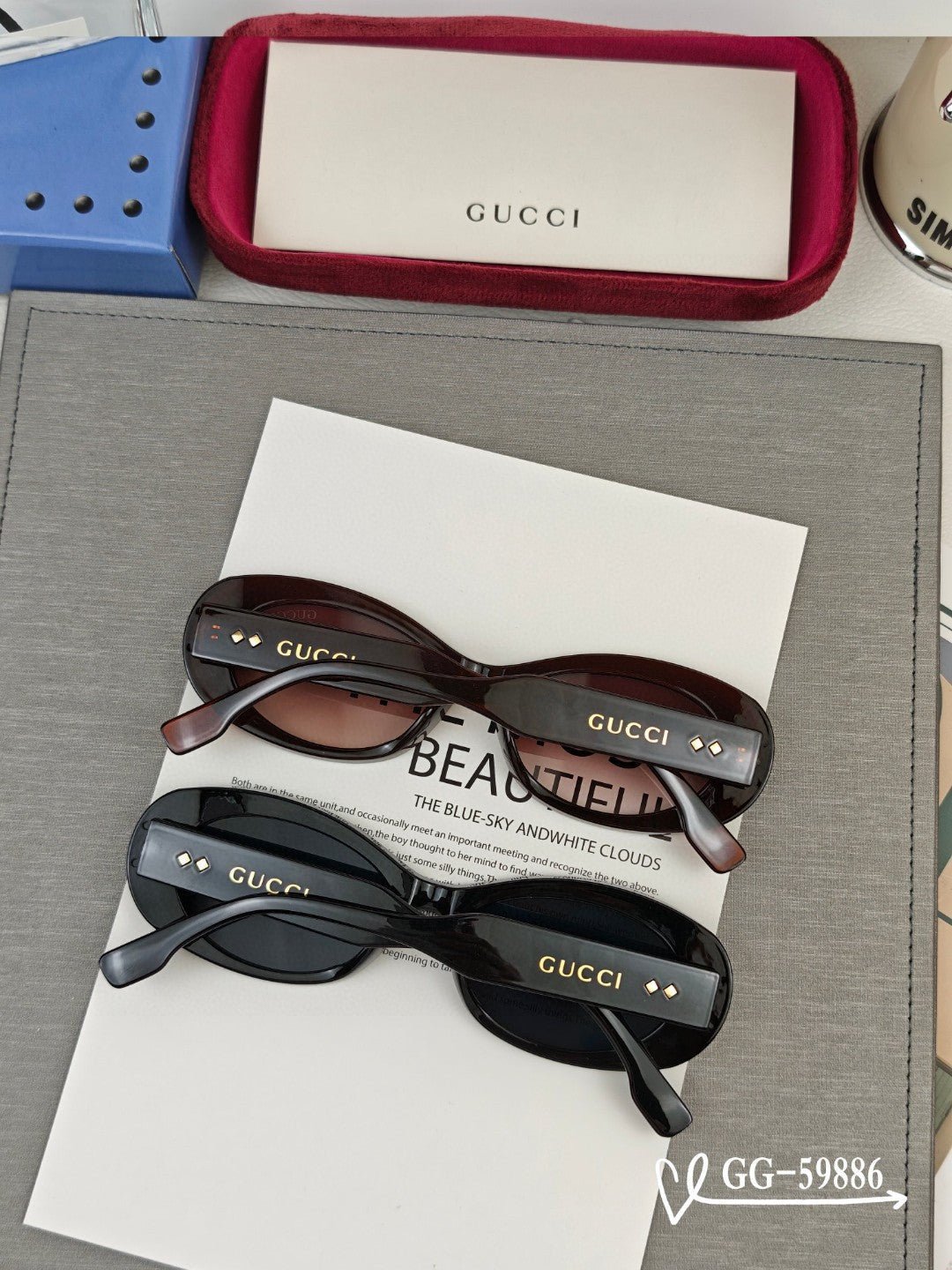 OVAL FRAME SUNGLASSES 59886 IN ACETATE - Image 3