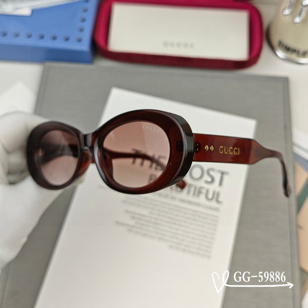 OVAL FRAME SUNGLASSES 59886 IN ACETATE - Image 2