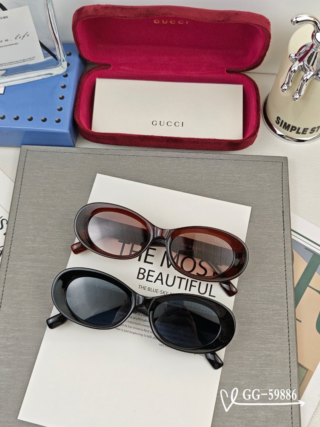 OVAL FRAME SUNGLASSES 59886 IN ACETATE - Image 4
