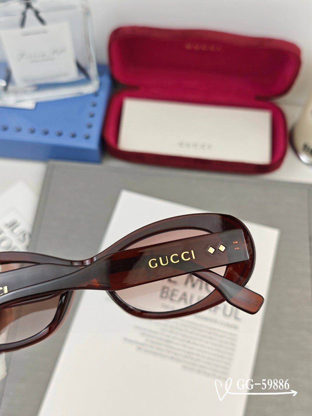OVAL FRAME SUNGLASSES 59886 IN ACETATE - Image 5