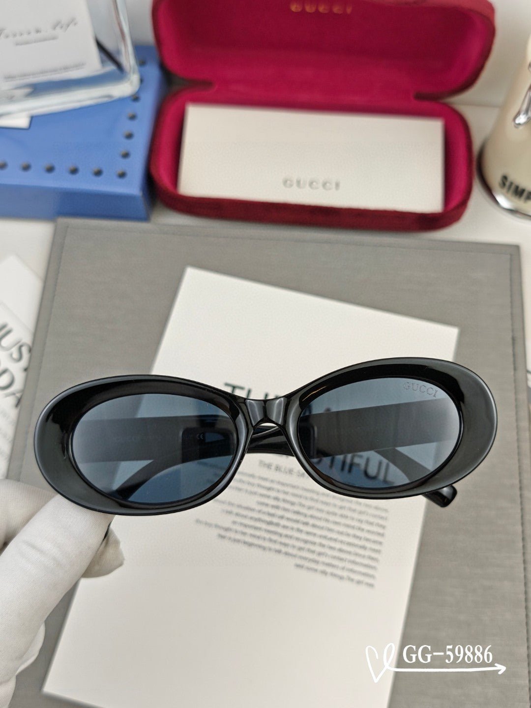 OVAL FRAME SUNGLASSES 59886 IN ACETATE - Image 8