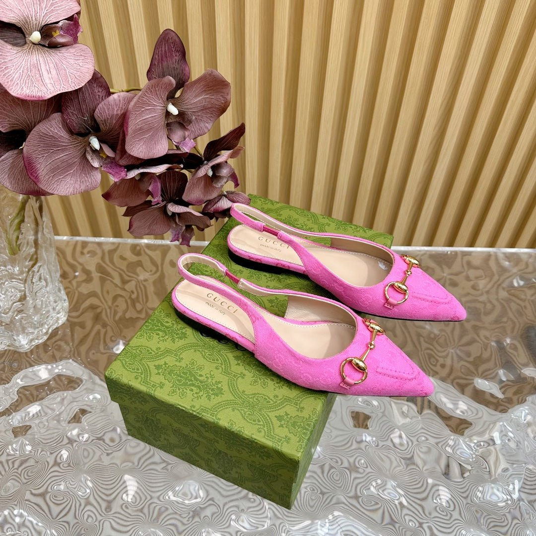 WOMEN'S SLIDE SANDAL WITH GG CROSS BRIGHT PINK CANVAS - Image 5
