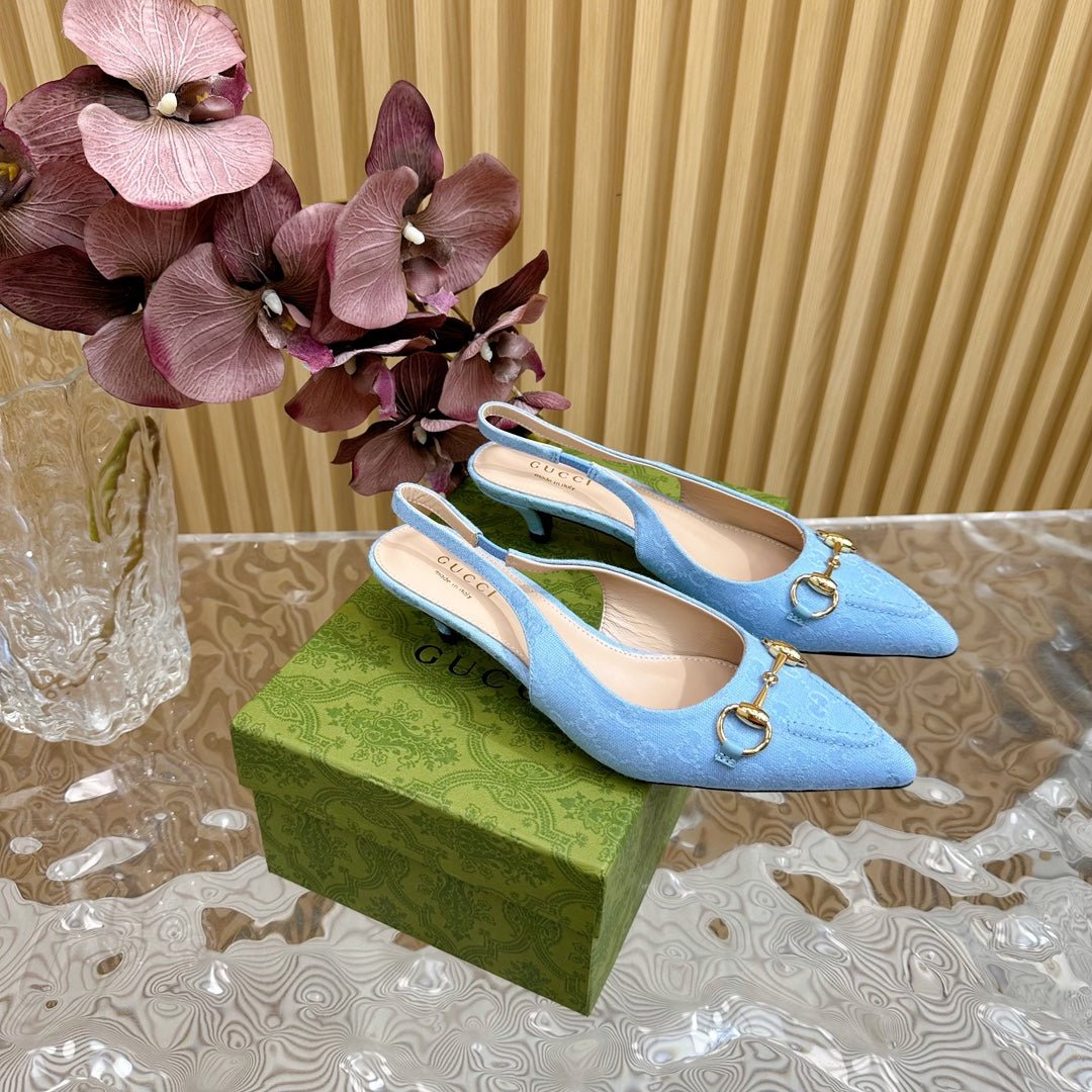 WOMEN'S HORSEBIT SLINGBACK PUMP SKY CANVAS - Image 7