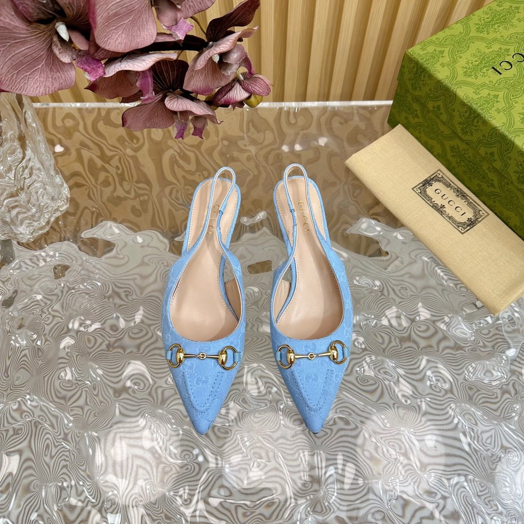 WOMEN'S HORSEBIT SLINGBACK PUMP SKY CANVAS - Image 2