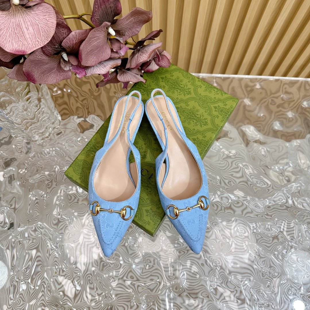 WOMEN'S HORSEBIT SLINGBACK PUMP SKY CANVAS - Image 3