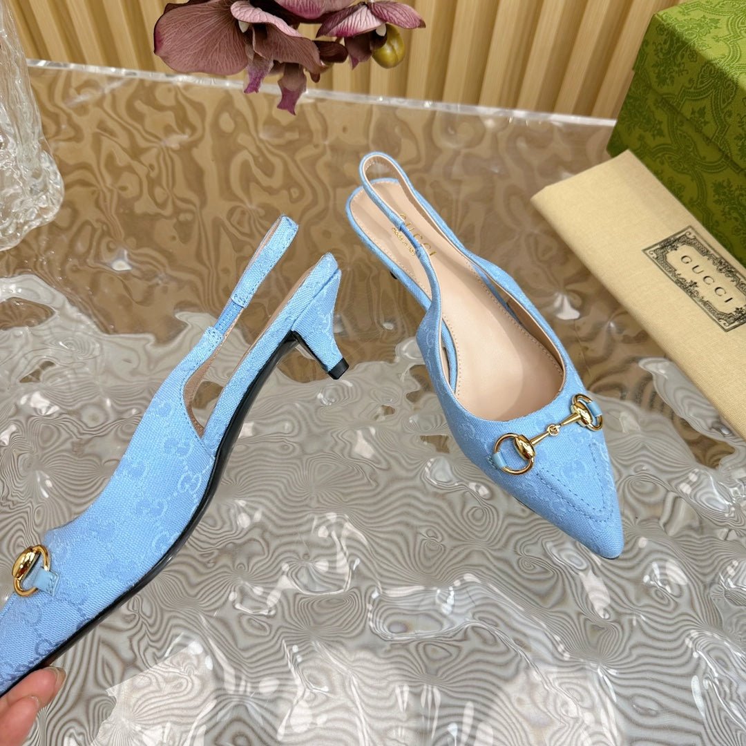 WOMEN'S HORSEBIT SLINGBACK PUMP SKY CANVAS - Image 9