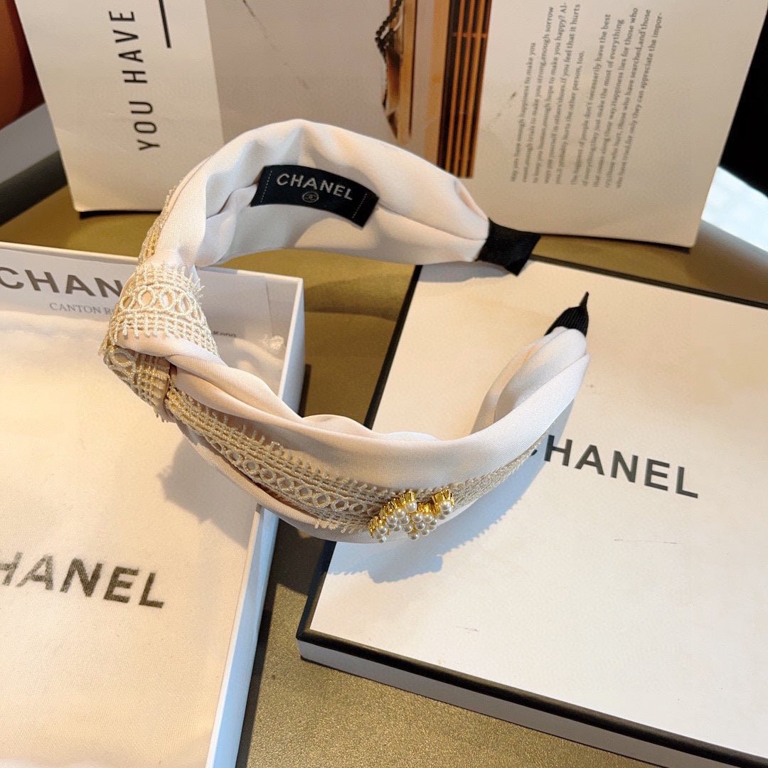 WHITE FABRIC AND SILK HAIRBAND 409391 - Image 2
