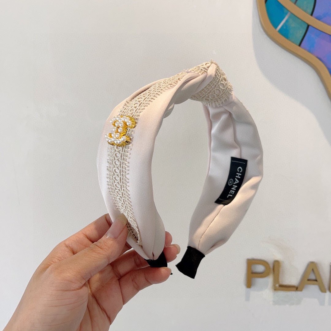 WHITE FABRIC AND SILK HAIRBAND 409391 - Image 3