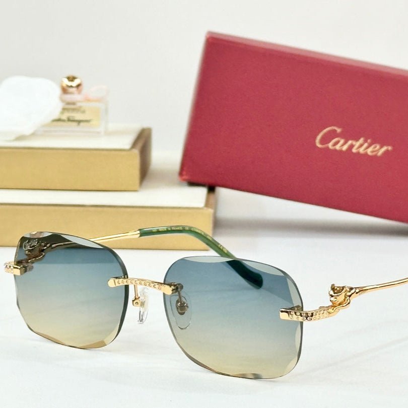 PANTHÈRE RIMLESS RECTANGULAR FRAME SUNGLASSES CT0687S IN METAL - Image 4