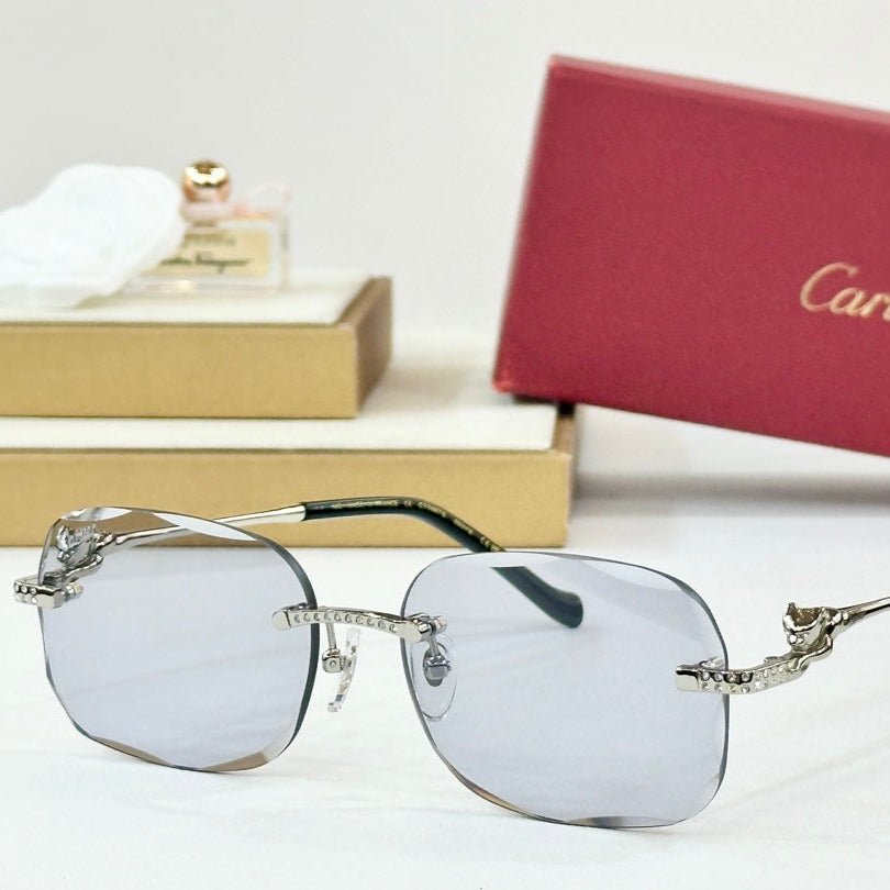 PANTHÈRE RIMLESS RECTANGULAR FRAME SUNGLASSES CT0687S IN METAL - Image 5