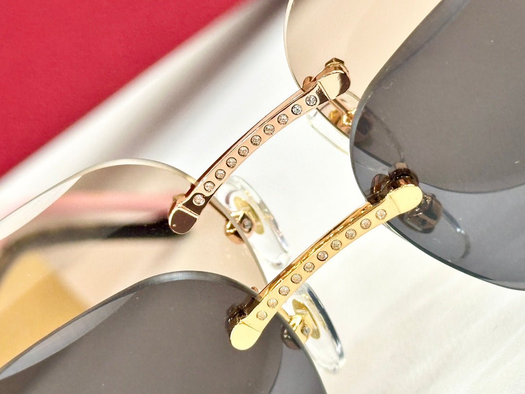 PANTHÈRE RIMLESS RECTANGULAR FRAME SUNGLASSES CT0687S IN METAL - Image 7