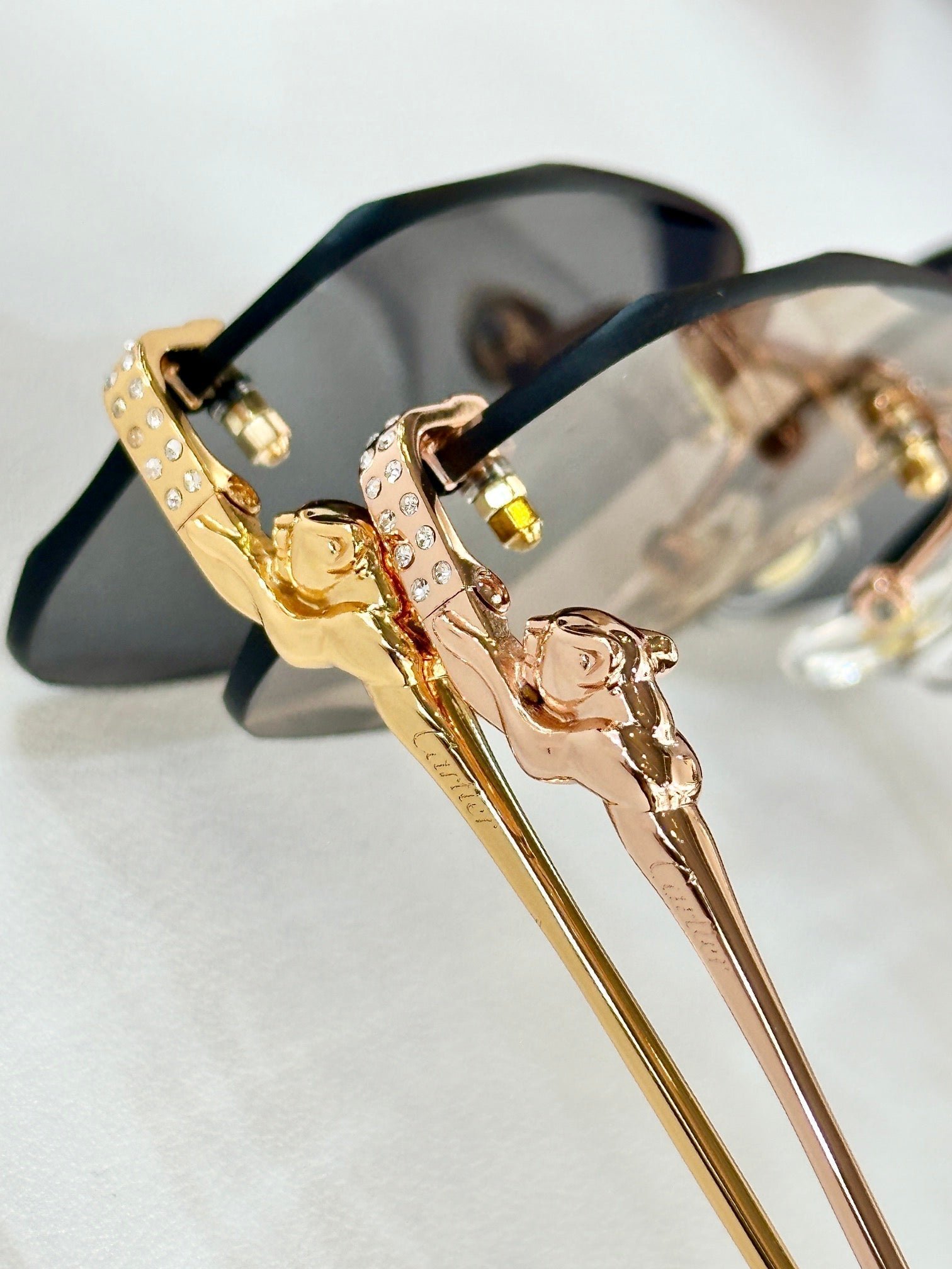 PANTHÈRE RIMLESS RECTANGULAR FRAME SUNGLASSES CT0687S IN METAL - Image 9