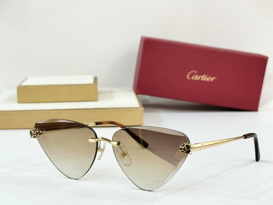 PANTHÈRE RIMLESS TRIANGLE FRAME SUNGLASSES 570457 IN METAL - Image 2