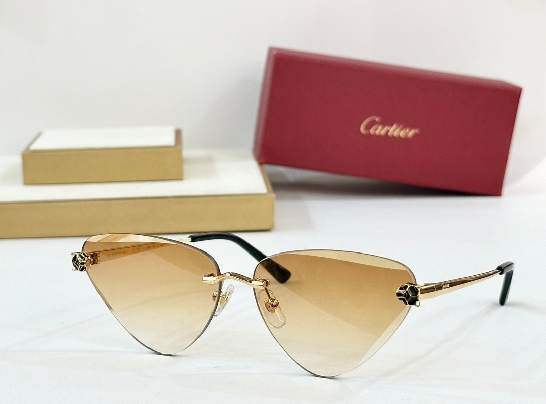 PANTHÈRE RIMLESS TRIANGLE FRAME SUNGLASSES 570457 IN METAL - Image 3