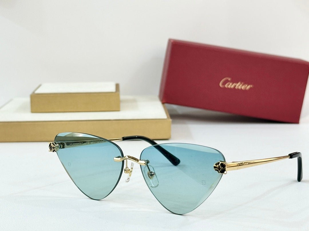 PANTHÈRE RIMLESS TRIANGLE FRAME SUNGLASSES 570457 IN METAL - Image 4