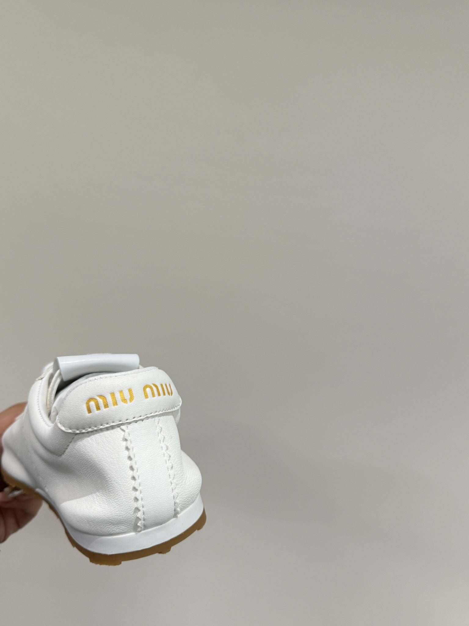 PLUME NAPPA SNEAKERS IN WHITE LAMBSKIN - Image 3
