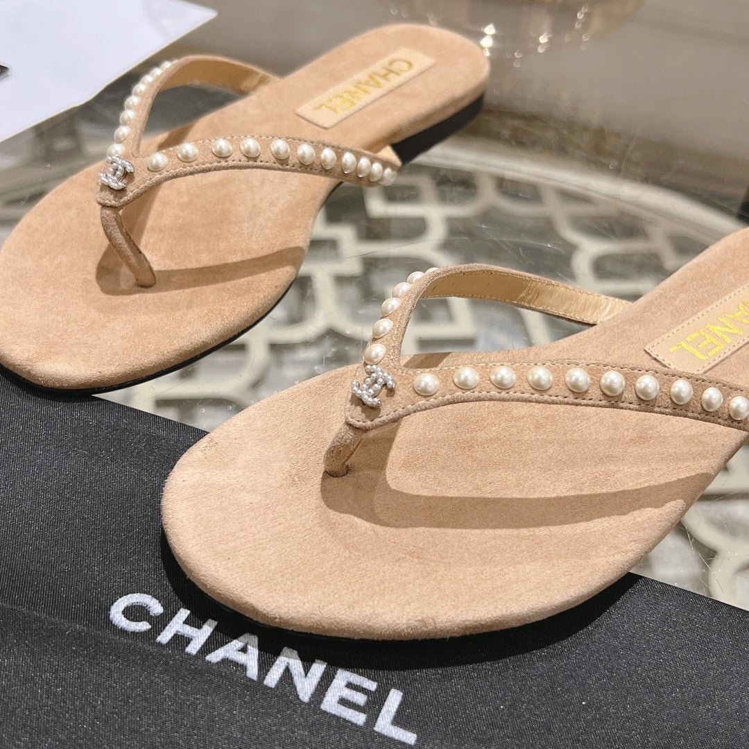 PEARL THONG SANDAL IN SEPIA TAN SUEDE - Image 7