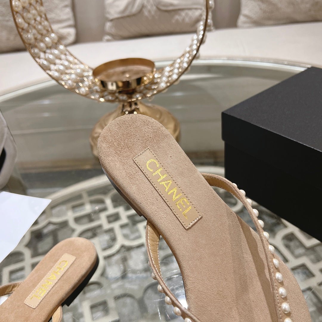 PEARL THONG SANDAL IN SEPIA TAN SUEDE - Image 8