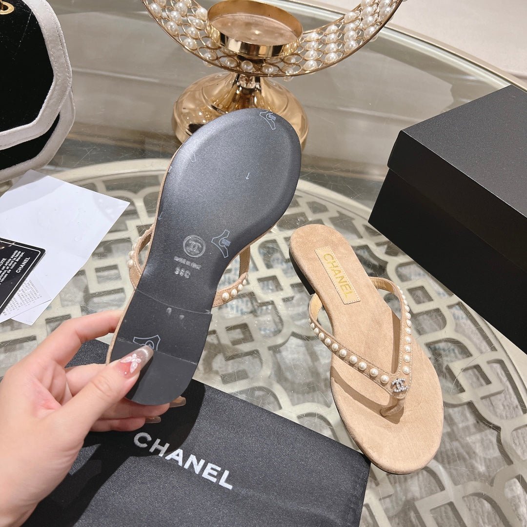 PEARL THONG SANDAL IN SEPIA TAN SUEDE - Image 9