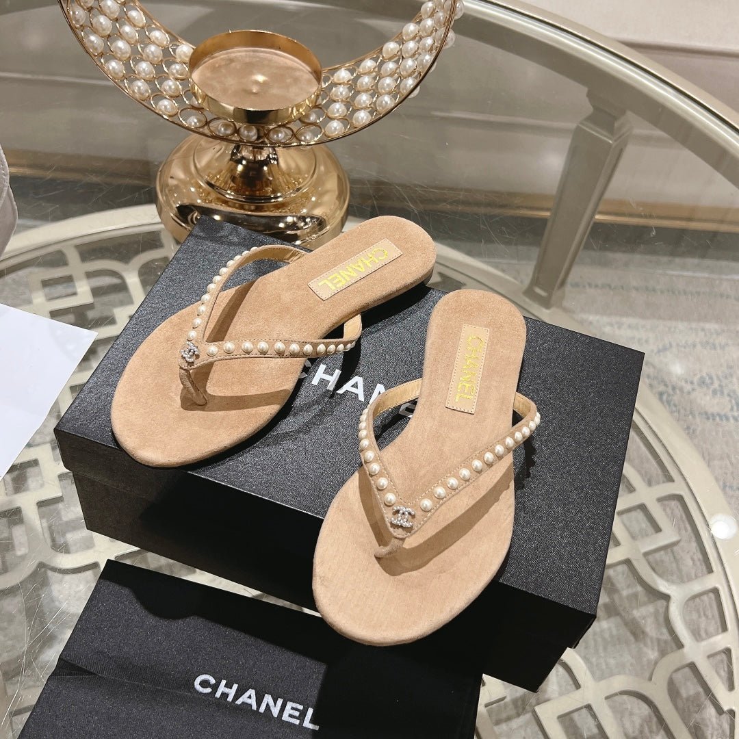 PEARL THONG SANDAL IN SEPIA TAN SUEDE - Image 2