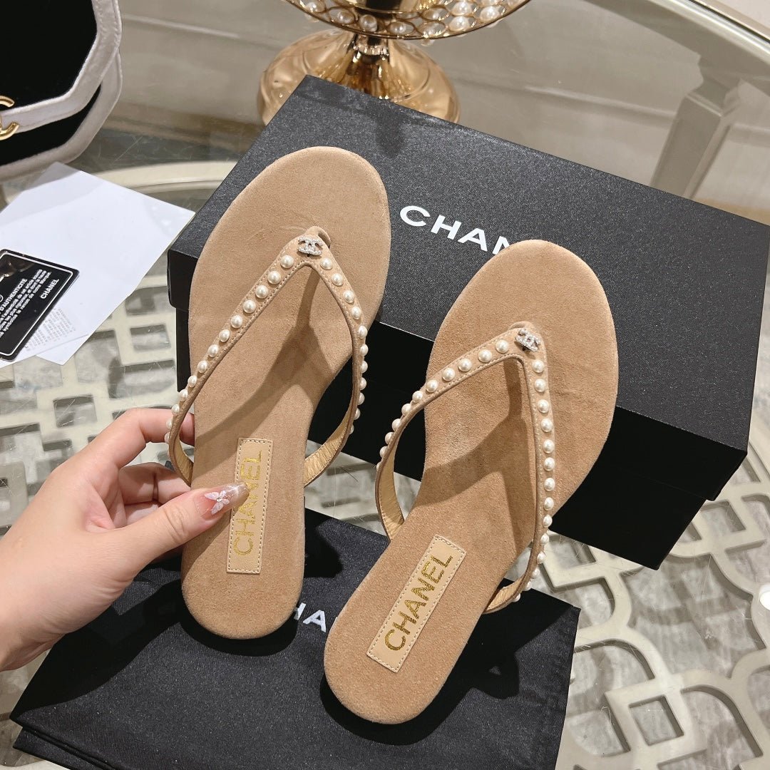 PEARL THONG SANDAL IN SEPIA TAN SUEDE - Image 5