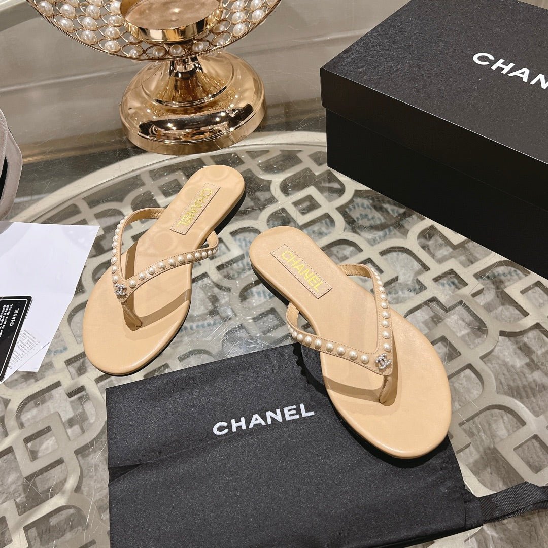 PEARL THONG SANDAL IN SEPIA TAN LAMBSKIN - Image 2