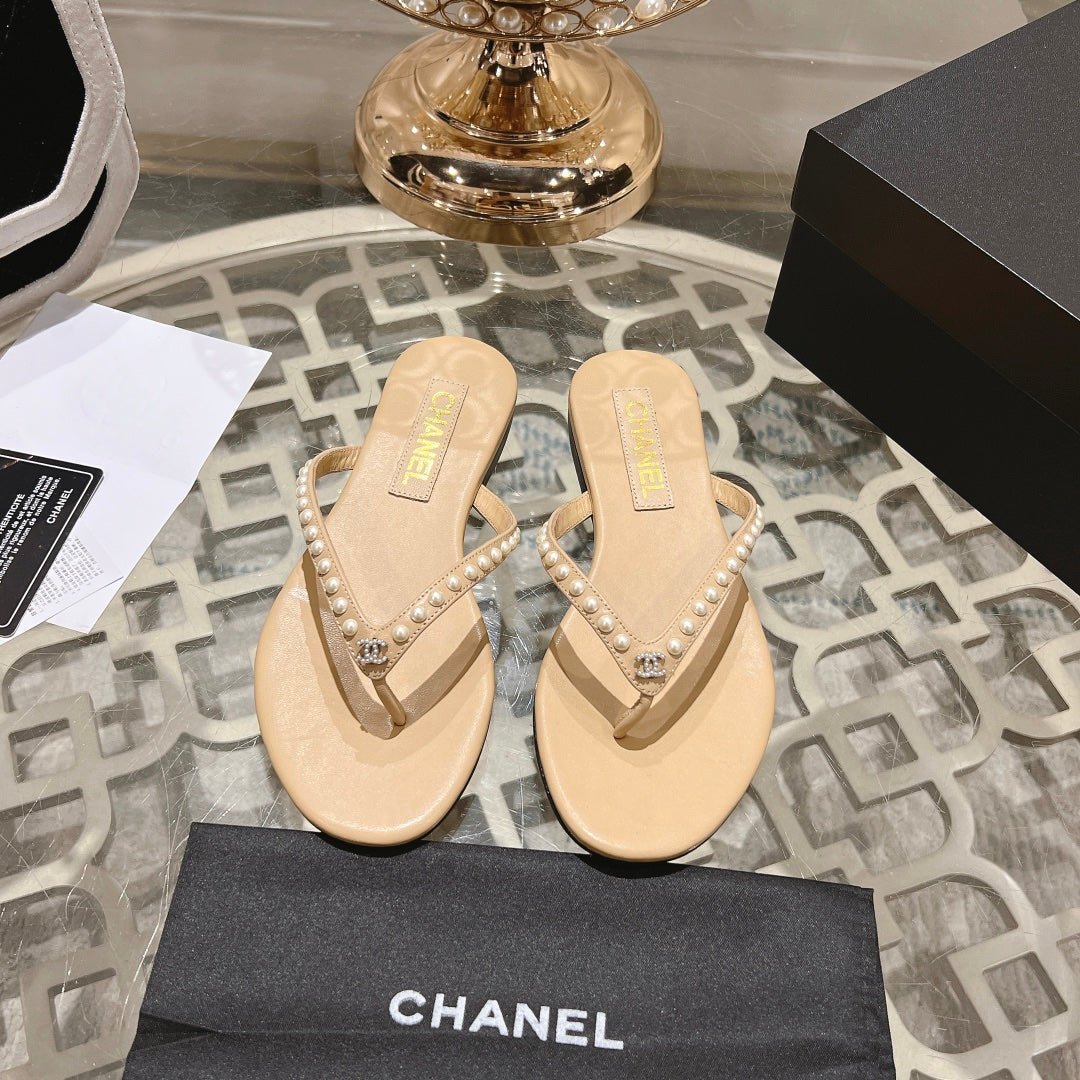 PEARL THONG SANDAL IN SEPIA TAN LAMBSKIN - Image 3