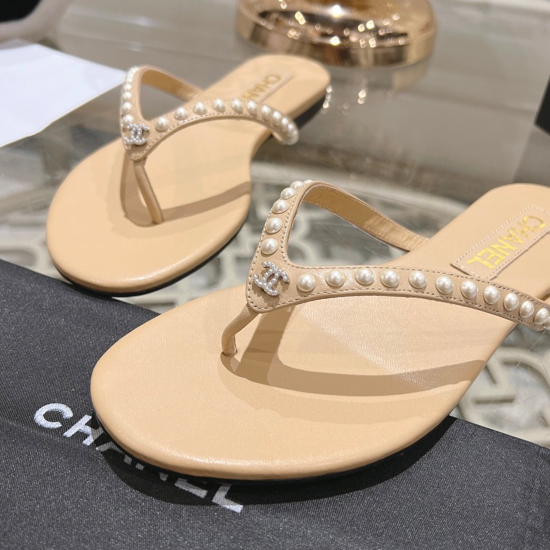 PEARL THONG SANDAL IN SEPIA TAN LAMBSKIN - Image 7