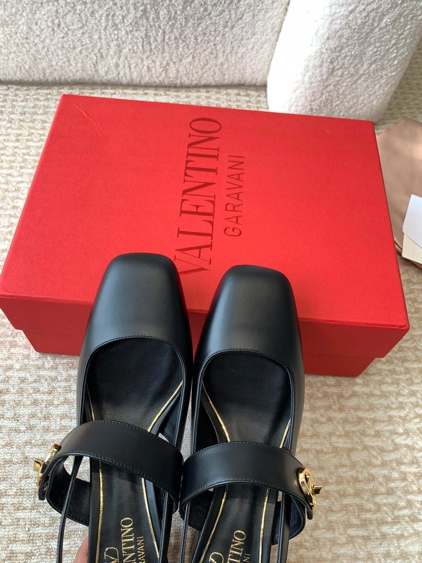 VLOGO LOCKER MARY-JANE SLINGBACK PUMPS IN BLACK CALFSKIN 65 MM - Image 3