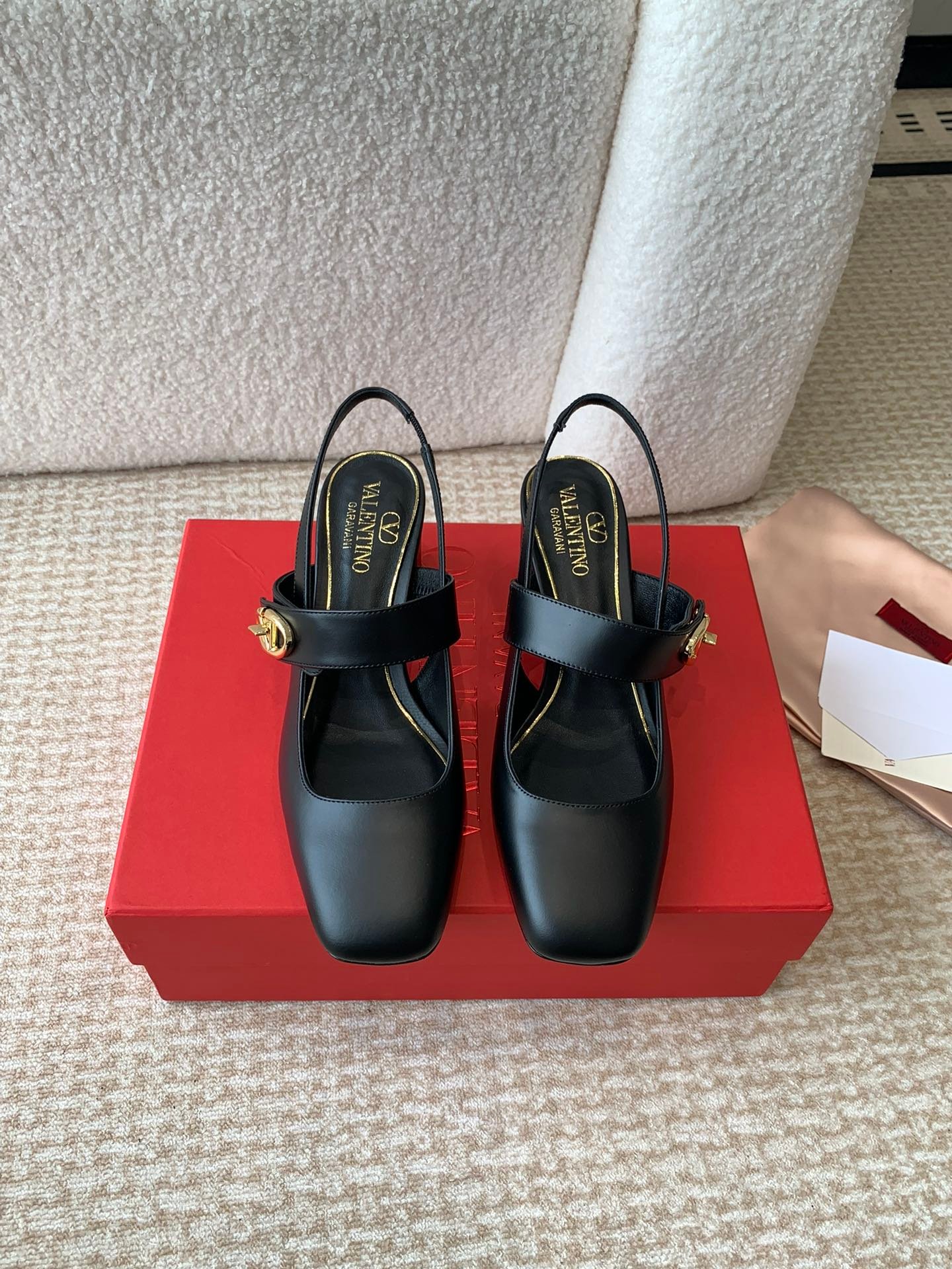 VLOGO LOCKER MARY-JANE SLINGBACK PUMPS IN BLACK CALFSKIN 65 MM - Image 8