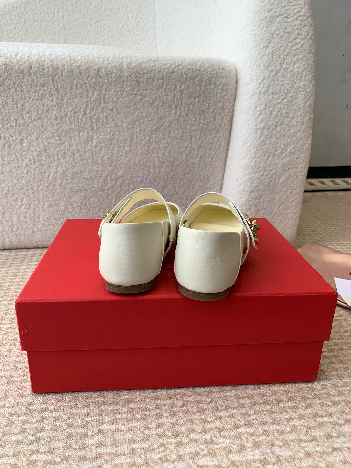 VLOGO LOCKER MARY-JANE BALLERINA IN WHITE CALFSKIN - Image 8