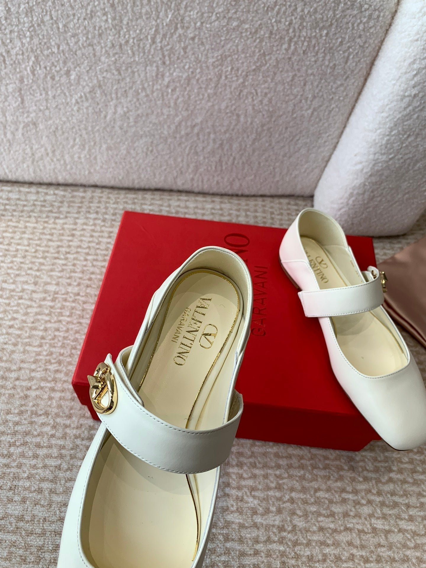 VLOGO LOCKER MARY-JANE BALLERINA IN WHITE CALFSKIN - Image 7