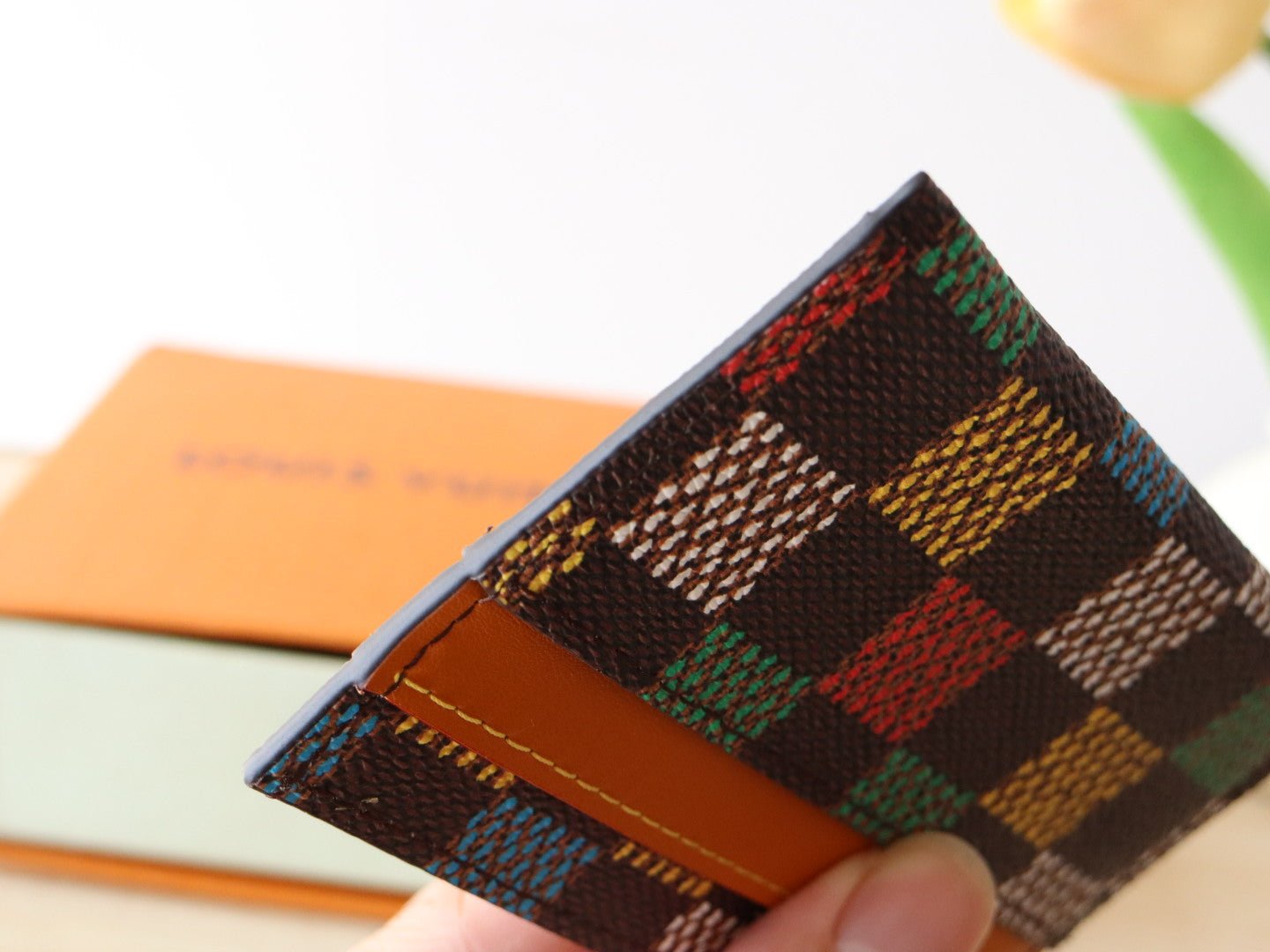 POCKET ORGANIZER CARD HOLDER 11 IN COLORFUL DAMIER EBENE CANVAS - Image 7