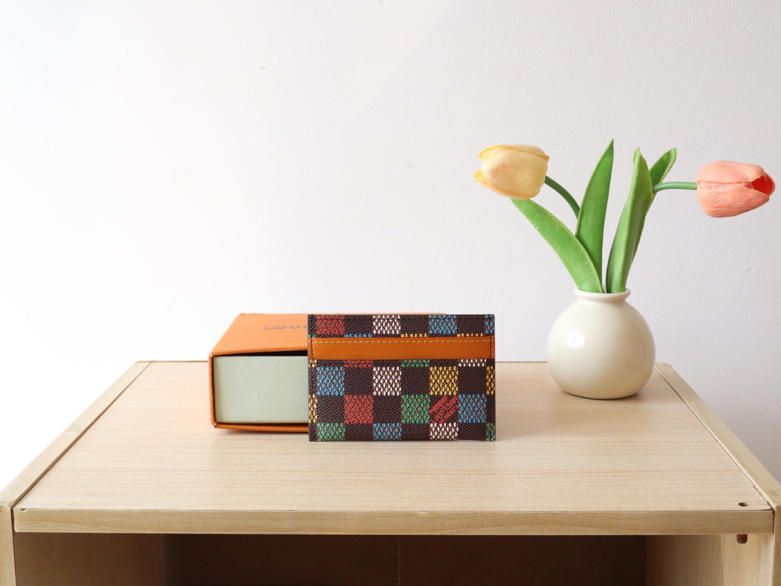 POCKET ORGANIZER CARD HOLDER 11 IN COLORFUL DAMIER EBENE CANVAS - Image 8